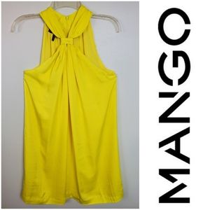 Mango Yellow Sleeveless Keyhole Neckline Dress 6